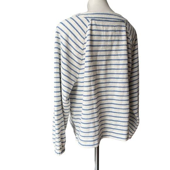 NWT, Aerie Striped Lace-Up Sweatshirt In Blue And White, Sz M - Picture 7 of 15